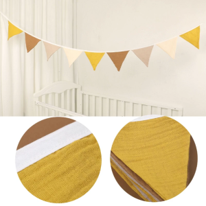 9-in-1 Lovely Triangle Shaped Bunting Flags Wall Hanging Decor Party Decoration Banners for Baby Nursery Kids Room