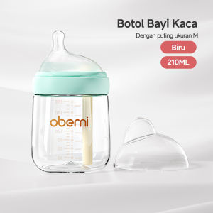 Oberni Kaca Baby Botol Susu Kaca Bayi Anti Kolik 150/210ML Botol kaca bayi Leher lebar 0-6 Bulan Botol