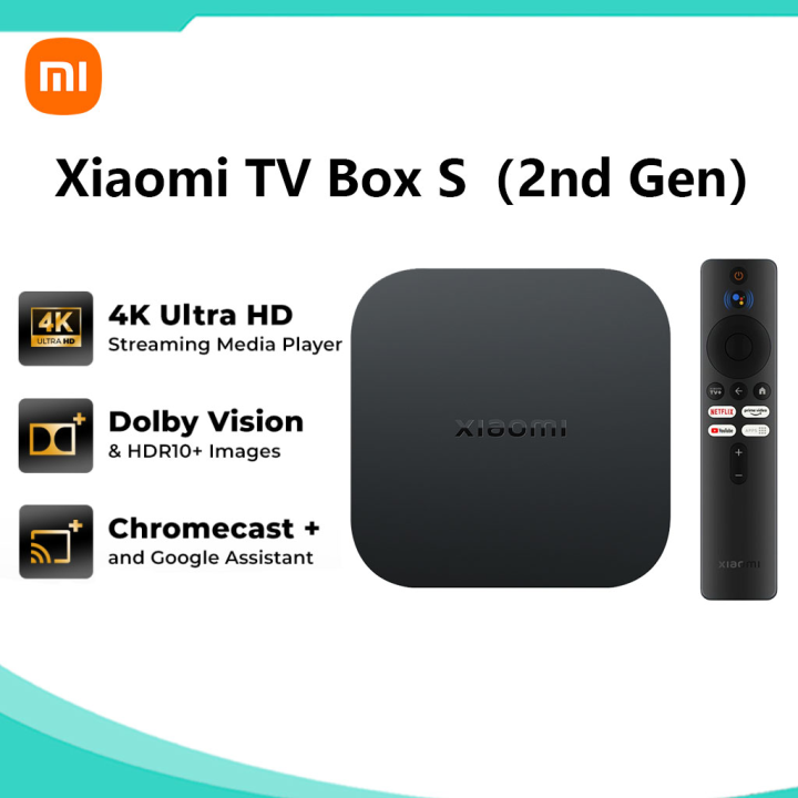 Global Version Xiaomi Mi TV Box 2nd Gen/TV stick 4K Ultra HD Google TV 2GB  8GB Dolby Vision HDR10+ Google Assistant Smart Mi Box