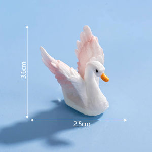 [caichuitan] Cartoon Cute Resin Goose Swan Model Miniature Figurine Car Ornaments Crafts Creative DIY Home Decoration Accessories Gifts