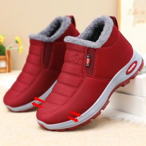 Free Shipping WomenS Large-Size Cotton Shoes Winter Boots Warm And Cold-Resistant Mid-Calf Cotton Boots Fleece-Lined And Thickened Snow Boots High-Top WomenS Shoes