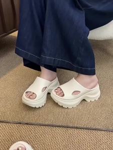 7Cm Height-Increasing Ultra-Light Ins Trendy WomenS Summer New Outdoor Anti-Odor Beach Thick-Soled Sandals