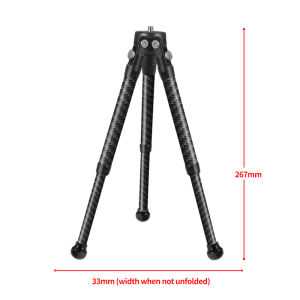 Chân máy di động Trọng lượng nhẹ Du lịch để bàn Chân đế video bằng sợi carbon Góc có thể mở rộng có thể điều chỉnh Hỗ trợ mini cho máy ảnh điện thoại2026