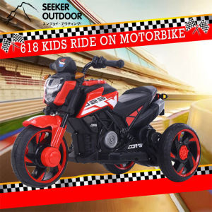 【Dual Motors】 【Bearing 50KG】 Kid Ride on Car Children Electric Jeep Off-road 4wheel Vehicle RECHARGEABLE RIDE-ON TOYS MOTOR BIKE FOR KIDS Police Motorcycle Kids Rechargeable Ride on Car