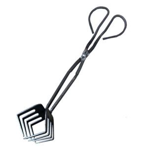 Heavy Duty Iron Fire Pit Tongs Metal Clamp for Charcoal and Firewood Handling Ideal for Camping and Outdoor Activity