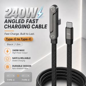 240w Type C Cable Fast Charging For Iphone & Android With Fold Stand