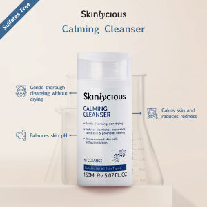 Skinlycious Calming Cleanser - Gentle Non-drying Balances Skin pH. Unclog Pores and prevent Acne.