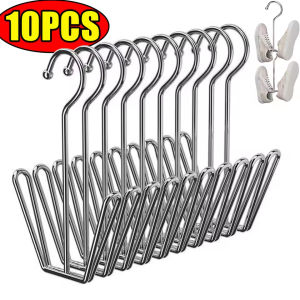 10/5Pcs Stainless Steel Shoe Drying Rack Portable Hanging Shoe Rack Space Saving Drying Rack with Ho