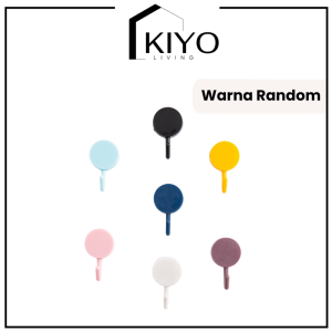 KIYO Gantungan Hook Bulat Polos Tempel Tembok Wall Hook Stiker Dinding Kail Tempat Kuat Serbaguna