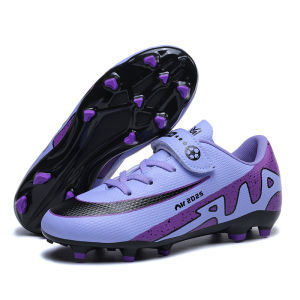 New childrens soccer shoes with Velcro closure for boys and girls featuring long studs short studs and flat soles suitable for middle and elementary school students for competitions and sports