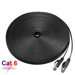 0.5M TO 30M Cat6 Flat Ethernet Cable 1000Mbps RJ45 UTP LAN Cable Outdoor Internet Cable
