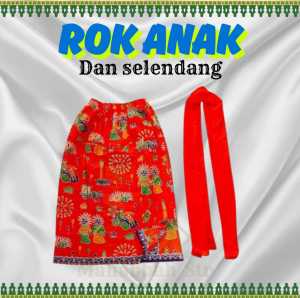 Rok Ondel Anak dan Selendang Tari Motif Tumpal