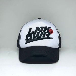 Linkswear Topi Trucker Hat Jaring Distro Black White 02