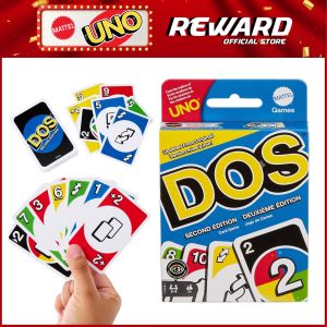 UNO DOS Second Edition Mattel Card Game Family Card Game with Updated Rules for Kids and Adults (HNN01)