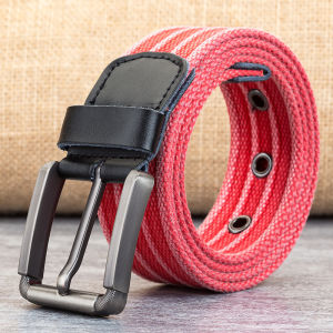 Panda SJK Belt lelaki kanvas Waistband seluar Jeans korea lelaki fesyen Metal Buckle Belt 2023 INS Plus saiz aksesori pakaian