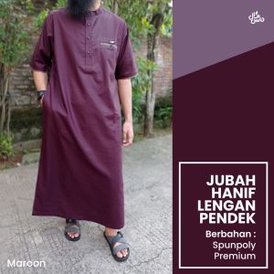 Gamis Jubah Arabi Pakaian Pria Gamis Jubah HANIF AL ISRA Pria Lengan Pendek Putih Premium SIZE S-3XL