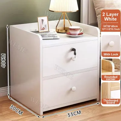 Nordic Modern Wooden Bedside Table for Bedroom Table Drawers Cabinet with Lock Mini Simple Side Desk Storage Cabinet File Cabinet