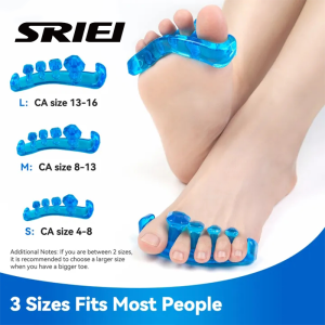 SRIEI 1 Pair Silicone Toe Separator Straightener Bunion Corrector Gel Hallux Valgus Overlapping Toes Pain Relief Foot Care