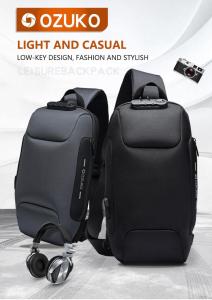 Sling Không Thấm Nước Phản Chiếu Túi Đeo Ngực Cho Nam Với Khóa Mật Mã Chống Trộm Khóa Mật Mã Sạc USB Giao Diện Nam Vai Túi Đựng Tài Liệu Đa Chức Năng Túi Đeo Chéo Túi Đeo Ngực Chuyến Đi Ngắn Sứ Giả Túi Đeo Vai Túi Nam