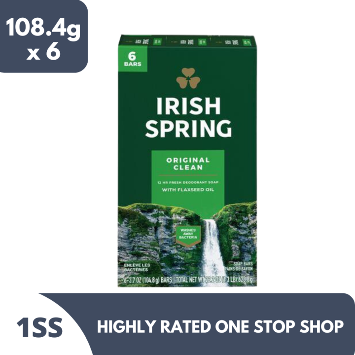 Irish Spring Original Clean Bar with Flaxseed 104.8g x 6