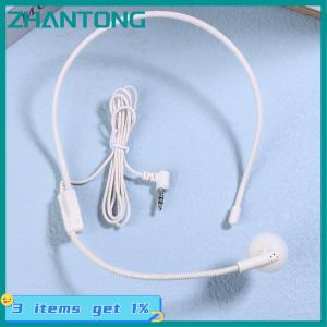 ZHANTONG 1Pcs Có dây 3.5mm cắm hướng dẫn bài giảng bài phát biểu tai nghe mic di động gắn trên đầu tai nghe Microphone cho cuộc họp giảng dạy