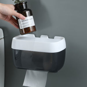 กล่องใส่ทิชชู่กันน้ํา กล่องใส่กระดาษ ทิชชู่แผ่น วางมือถือ กระดาษชําระ ไม่ต้องเจาะผนัง แข็งแรง ใส่ได้ทั้งทิชชู่ม้วน มีให้เลือก 2 สี