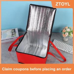 【ZTOYL】 Không thấm nước cách điện Túi Cooler gấp Dã Ngoại giỏ nước đá gói uống hộp nhiệt ăn trưa Túi xách tay thực phẩm giao hàng túi bánh pizza Túi