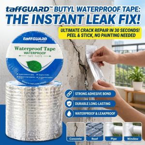 Butyl Waterproof Tape Anti-Leakage Self-Adhesive Sealing Tape for Roof Repair Wall Cracks Pipes Water Hose and Home DIY Waterproof Maintenance