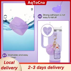 [COD] AqToCna Ship within 24 hours 6pcs Accessories Set Water Bottle Boots Cover Mini Hooks Lipstick Sleeve Pouch Pom Daisy Charm Keychain For Stanley Tumbler