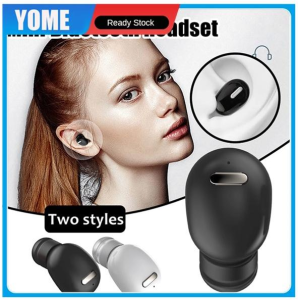 YOME หูฟังบลูทูธขนาดเล็กที่มองไม่เห็นหูฟังสเตอริโอชุดหูฟังสําหรับเล่นกีฬาเล่นเกมหูฟังไร้สายสําหรับโทรศัพท์ Xiaomi หูฟังข้างเดียว