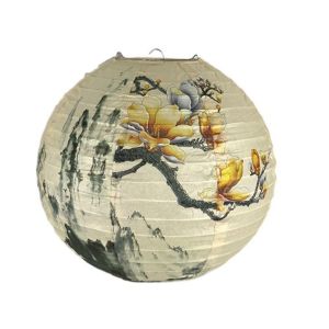RUMI 30cm Painting Mid-autumn Festival Toys Gifts Festival Party Home Decoration National Day Lampshade Paper Lantern Round Lamp Flower Lantern