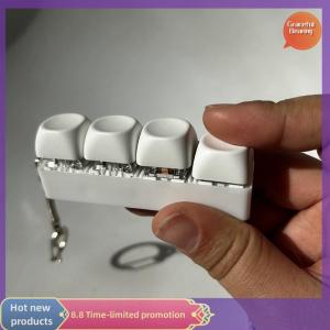Graceful Keychain With Keyboard To Relieve Stress 4 9 Button Toy Relaxing And Quiet Mechanical Keyboard Easy To Remove Readjust