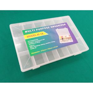 Plastic Storage Box (18 compartments)Storage Container Holder Sewing Craft Accessories Organizer Visually Clearly Universal Sturdy Portable Kotak penyimpanan plastik
