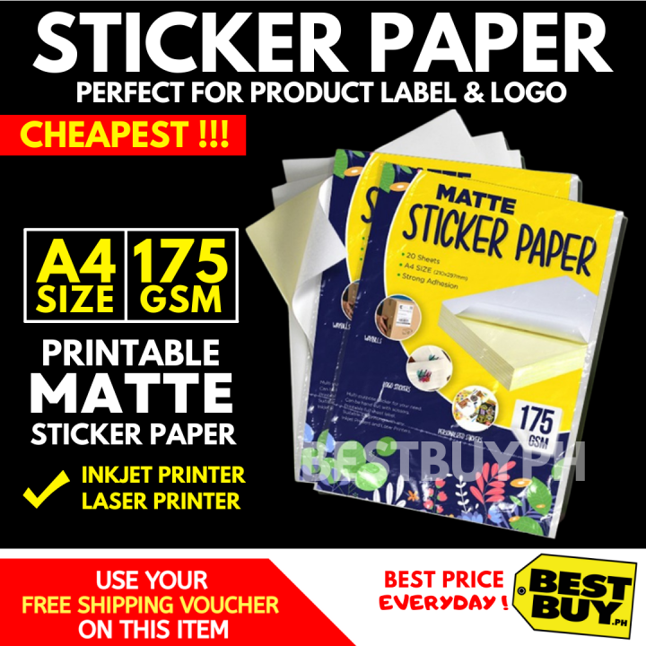 USA Matte Sticker Paper A4 175gsm [CHEAPEST!] | Lazada PH