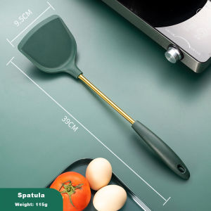 JustLiving Silicone and 304 stainless steel kitchen utensils set High temperature resistant non-stick silicone Spatula Non-Stick Kitchenware Cooking Tool Utensils & Gadgets