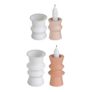 Artistic Silicone Base Molds Resin Epoxy Molds Round Shape Holder Mold Silicone Texture Candlestick Mould
