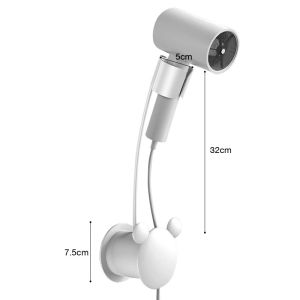 ชั้นวางไดร์เป่าผม ที่แขวนไดร์เป่าผมแบบขี้เกียจ แฮนด์ฟรี เหมาะสําหรับห้องน้ํา ที่แขวนไดร์เป่าผมแบบปรับได้ ไม่ต้องเจาะ