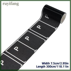 ruyifang 1 cuộn 5m 1:12 Dollhouse đường giao thông đường sắt theo dõi cảnh Băng Sticker thu nhỏ đậu xe cảnh đường cong Sticker mô hình trang trí phụ kiện đồ chơi