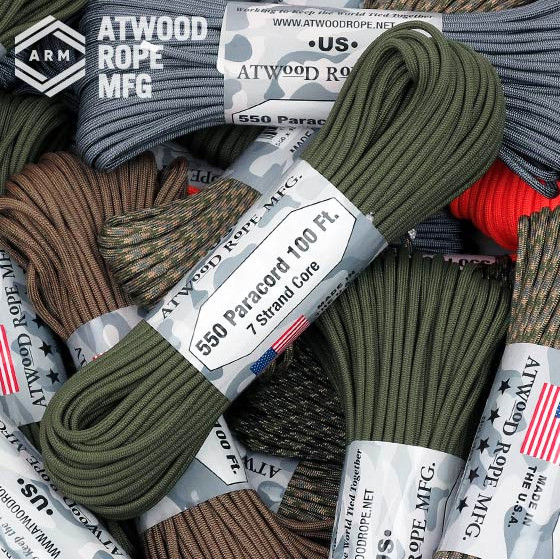 USAMade Atwood 550 Paracord 30m 4mm 100 feet Assorted Colours