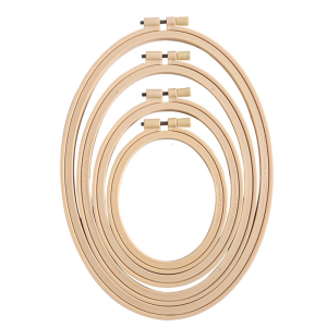 4Pcs Oval Shape Embroidery Hoop Spring Clip Adjustable Embroidery Frame Stitching Hoop for Embroidery Stitching Sewing