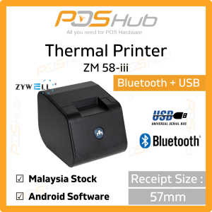 Zywell 58mm Receipt POS Mini Printer USB/USB+Bluetooth ZY58-III