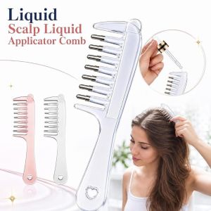 MAYIT 7-Tooth Scalp Liquid Applicator Comb Precise Ball Bearings Scalp Applicator Professional Transparent Root Treatment Comb Hair Care Tool