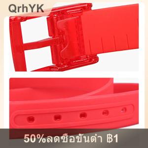 【QrhYK】 สายคาดลายลูกกวาดแฟชั่นสำหรับผู้ชายและผู้หญิง เข็มขัดซิลิกาเจลเข็มขัดพลาสติกเข็มขัดป้องกันภูมิแพ้เข็มขัดปกป้องสิ่งแวดล้อม