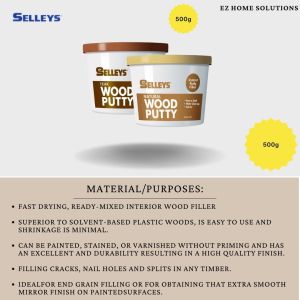 SELLEYS Wood Putty – Durable Filler for Timber Repairs and Surface Finishing (500g)