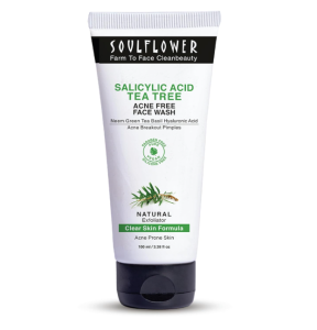 Soulflower Salicylic Acid Face Wash for Anti Acne & Pimples Deep Cleansing Men & Women Sulphate Free100ml