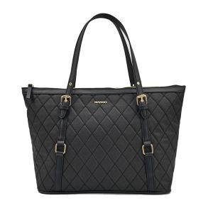 MANGO Quilted Nylon Shoulder Tote Bag (Black Blue Pink Purple White)