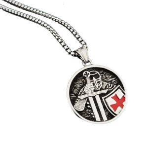 Fashionable Men Necklace Amulet Necklace Religious Symbol Necklace Stainless Steel Texture for Men Matching Vintage Look