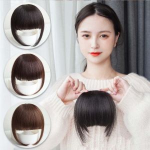 FANYUNG Increase Hair Fluffy Hair Accessories Natural Fringe Hairpiece Thicken Overhead Bang Synthetic Wig Pads Short Straight Bangs Fringe Wig Clip Fake Bangs