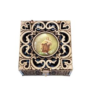 Mini Treasure Storage Box Retro Gold Foil Candy Necklace Earring Bead Box Container Small Wedding Decorations