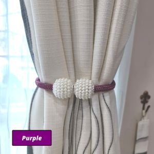 Magnetic Curtain Tiebacks Rope Tali Langsir Magnet Pearl Ball Drapery Magnetic Buckle Holdback Clips Pengikat Langsir